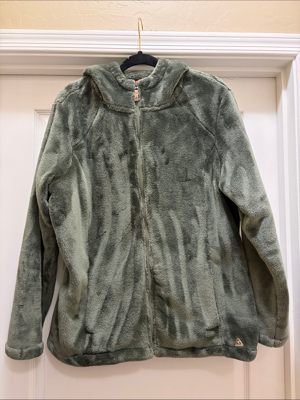 Gerry Cozy Plush Green Zip-Up Hoodie Jacket
